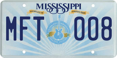 MS license plate MFT008