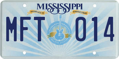 MS license plate MFT014