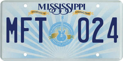 MS license plate MFT024