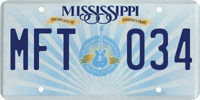 MS license plate MFT034