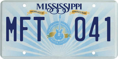 MS license plate MFT041