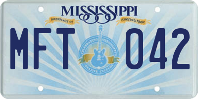 MS license plate MFT042
