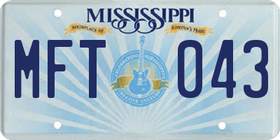 MS license plate MFT043