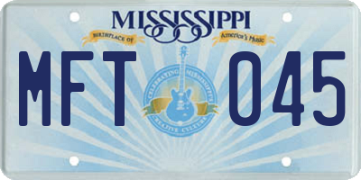 MS license plate MFT045