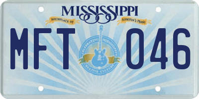 MS license plate MFT046