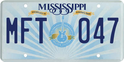 MS license plate MFT047