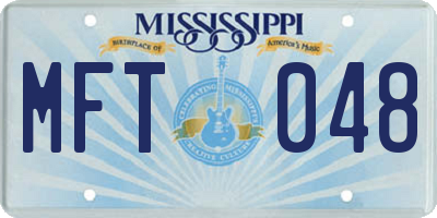 MS license plate MFT048