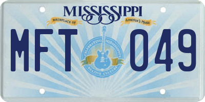 MS license plate MFT049