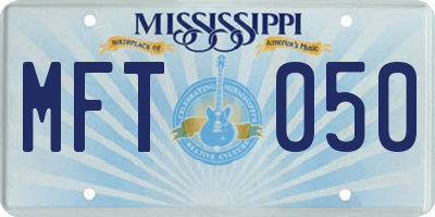 MS license plate MFT050