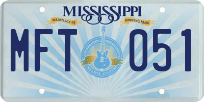 MS license plate MFT051