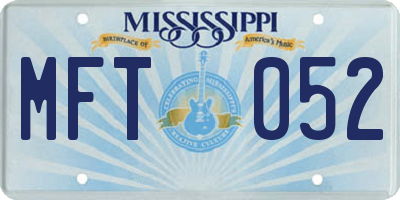 MS license plate MFT052