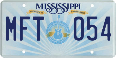 MS license plate MFT054
