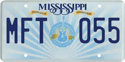 MS license plate MFT055