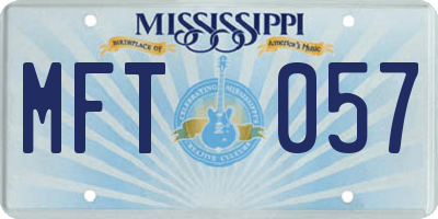 MS license plate MFT057