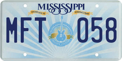 MS license plate MFT058