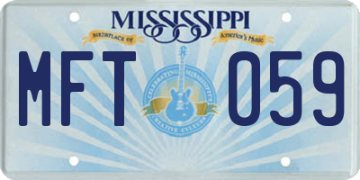 MS license plate MFT059