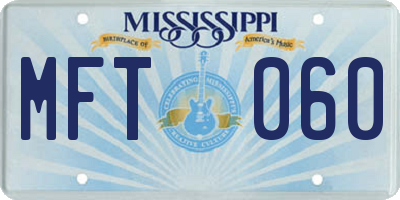 MS license plate MFT060