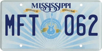 MS license plate MFT062