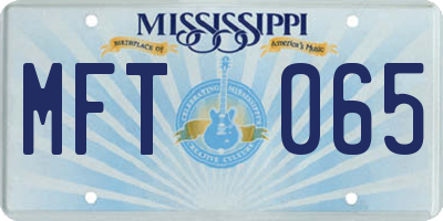 MS license plate MFT065