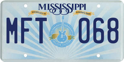 MS license plate MFT068
