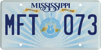 MS license plate MFT073
