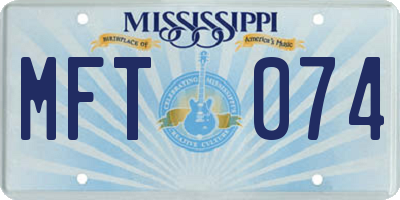 MS license plate MFT074
