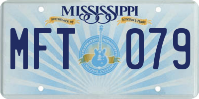 MS license plate MFT079