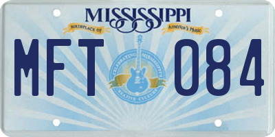 MS license plate MFT084