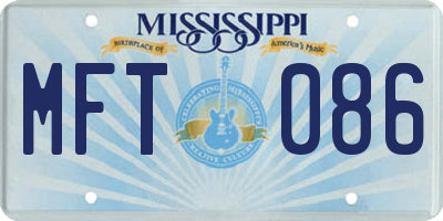 MS license plate MFT086
