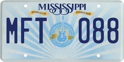 MS license plate MFT088