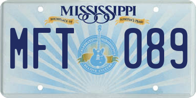 MS license plate MFT089