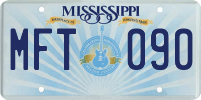 MS license plate MFT090