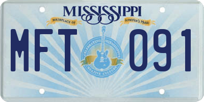 MS license plate MFT091