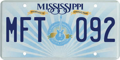 MS license plate MFT092