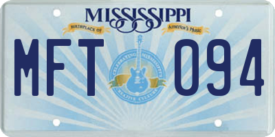 MS license plate MFT094