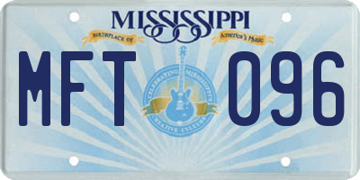 MS license plate MFT096