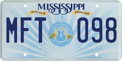 MS license plate MFT098