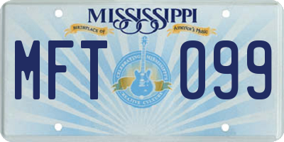 MS license plate MFT099