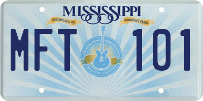 MS license plate MFT101