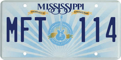 MS license plate MFT114