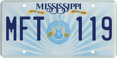MS license plate MFT119