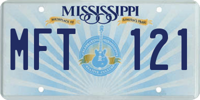 MS license plate MFT121