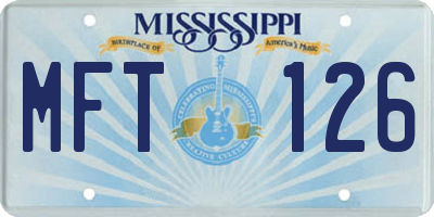 MS license plate MFT126