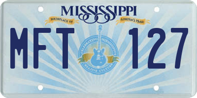 MS license plate MFT127