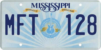 MS license plate MFT128