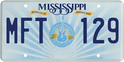 MS license plate MFT129