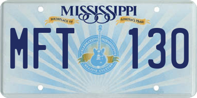 MS license plate MFT130