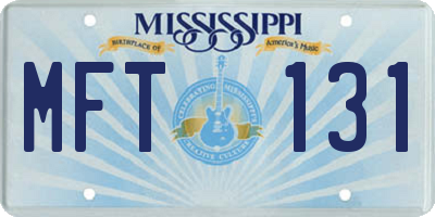 MS license plate MFT131