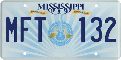 MS license plate MFT132
