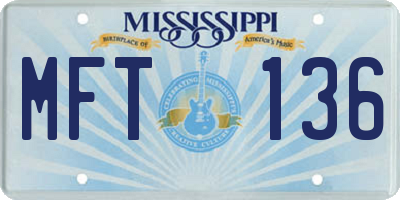 MS license plate MFT136